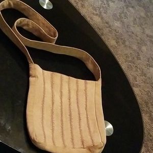 🌻vintage Tan suede little Satchel